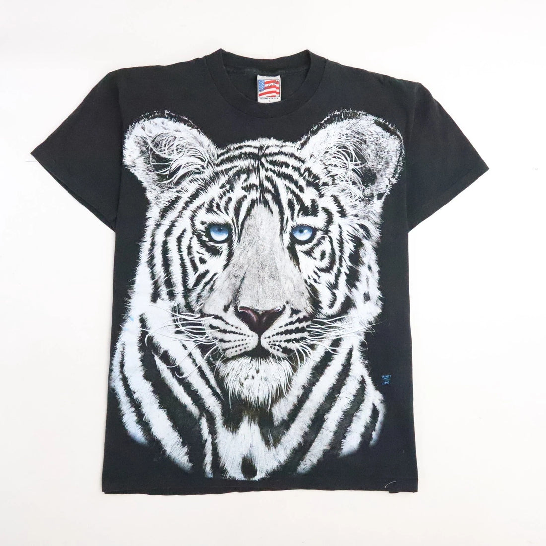 Vintage White Tiger T-Shirt Size Large Nature Animals 1992 90s