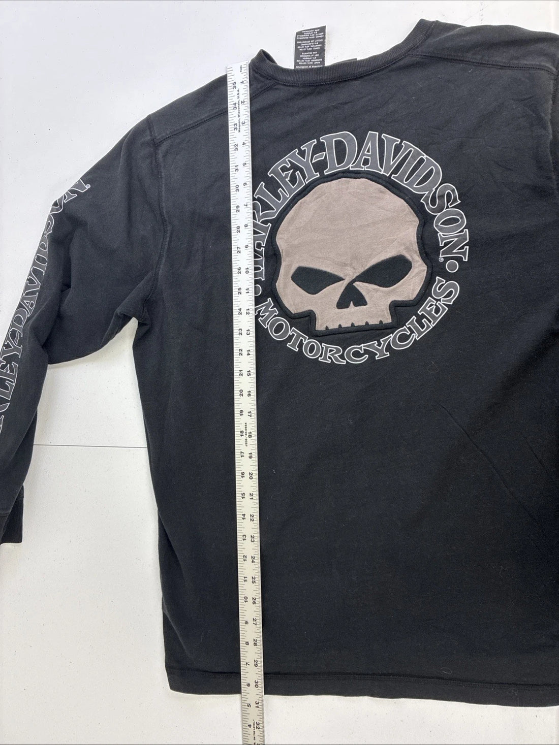 Harley Davidson Motorcycles Skull Long Sleeve T-Shirt Size XL
