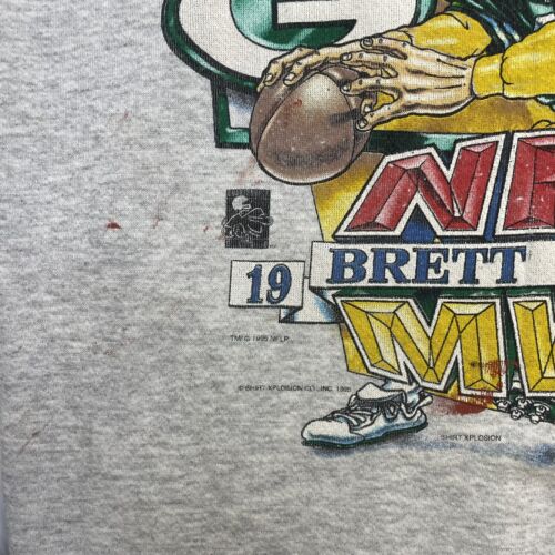 Vintage Green Bay Packers Brett Favre MVP Caricature Crewneck Large 1995 90s NFL