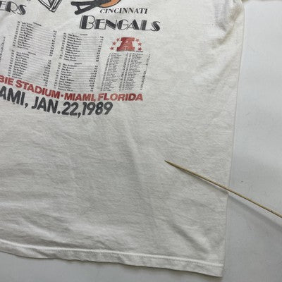 Vintage San Francisco 49ers Bengals Super Bowl XXIII T-Shirt Large 1989 80s NFL