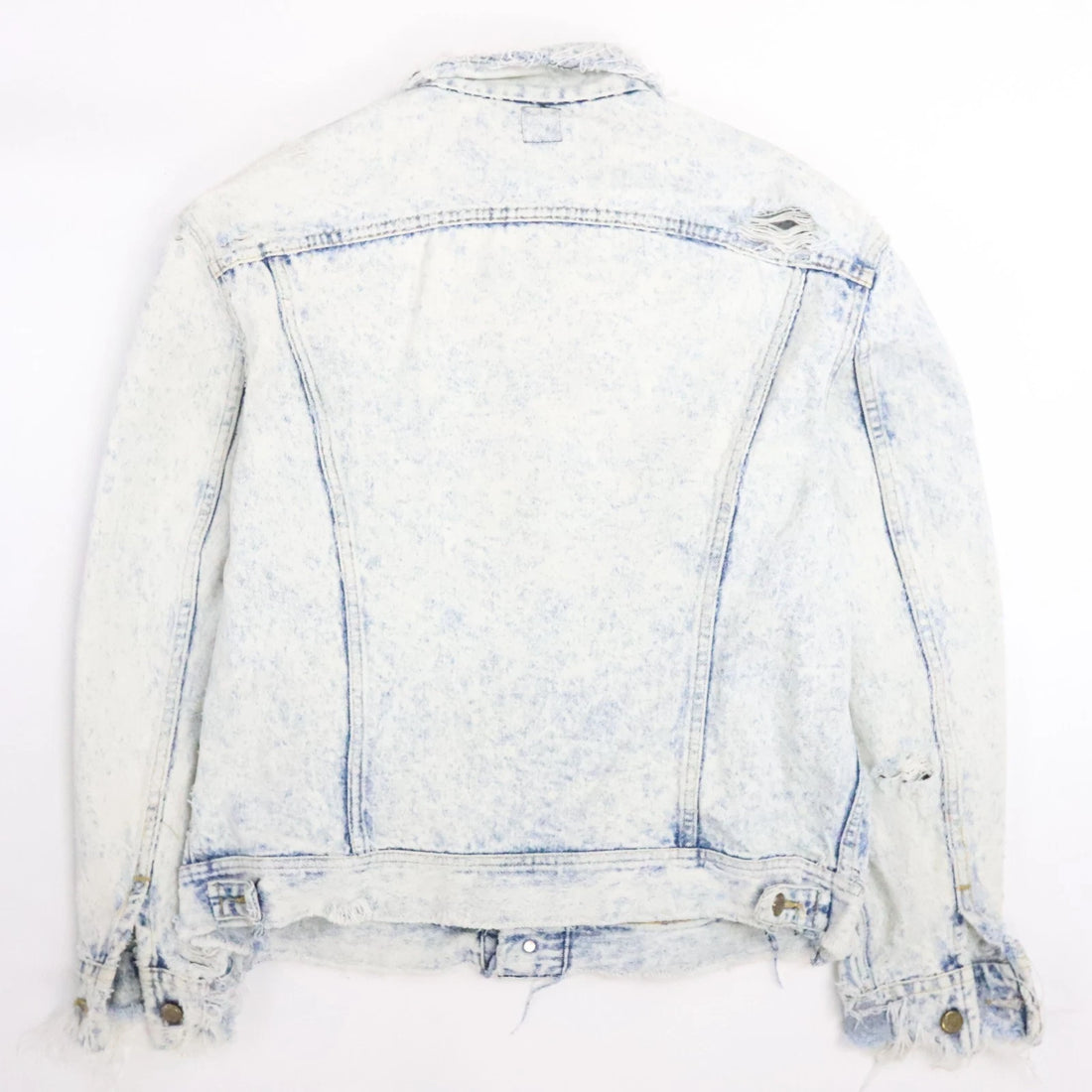 Vintage Lee Acid Wash Denim Trucker Jacket Size Medium PATD 153438 Distressed