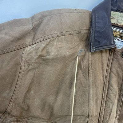 Vintage G-III Global Identity Leather Bomber Jacket Size Medium Brown