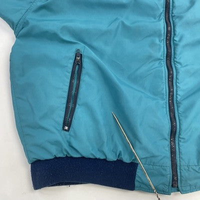 Vintage Woolrich Fleece Lined Bomber Jacket Size Large Blue