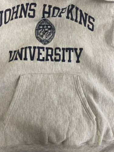 Vintage John Hopkins Champion Reverse Weave Sweatshirt Hoodie Large 80s