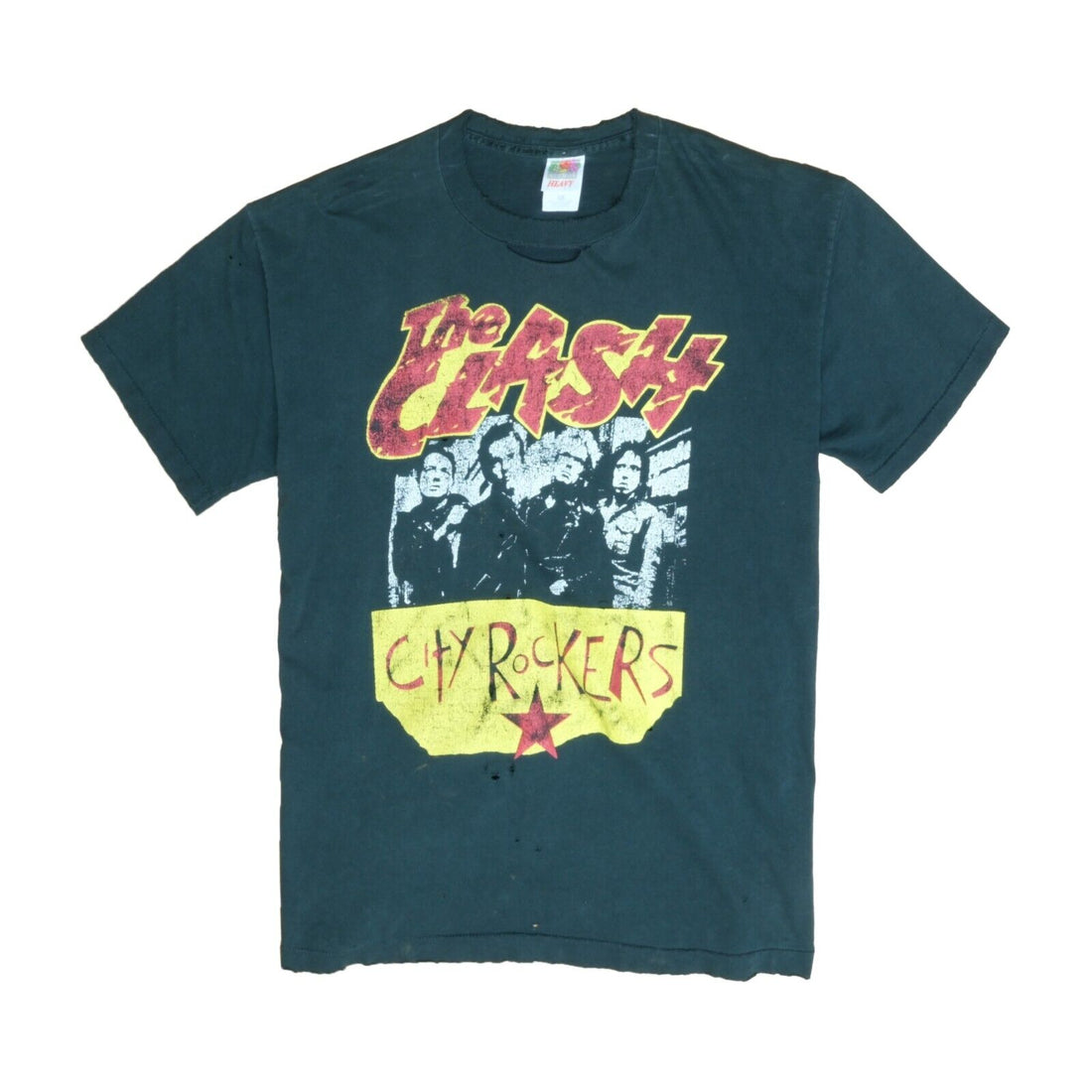 Vintage The Clash City Rockers T-Shirt Size XL Black Punk Rock Band Tee