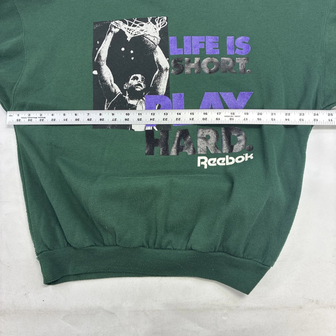 Vintage Reebok Life Is Short Play Hard Basketball Crewneck Sweatshirt XL 90s