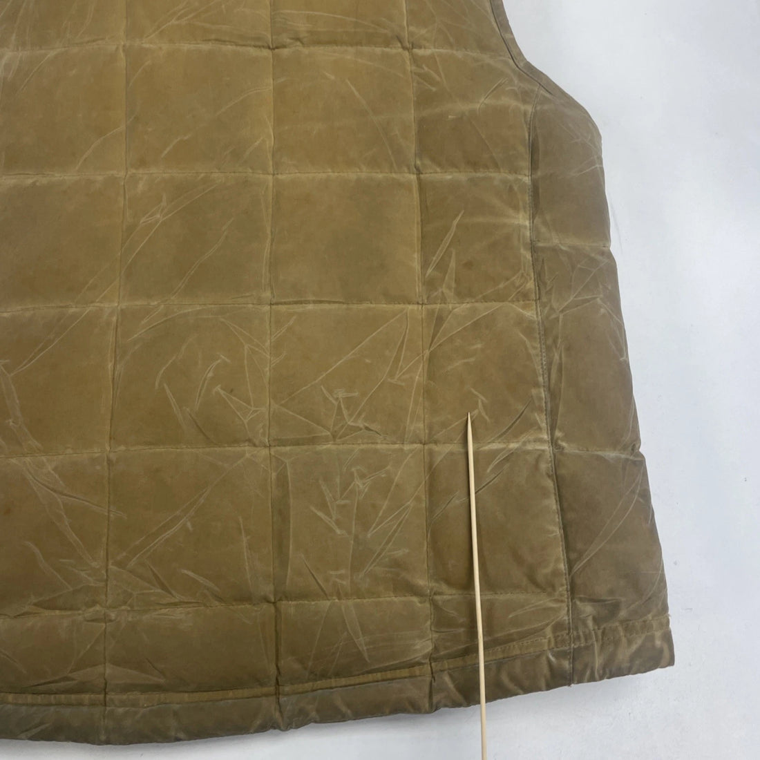 L.L. Bean Waxed Quilted Puffer Vest Jacket Size Large Brown Insulated
