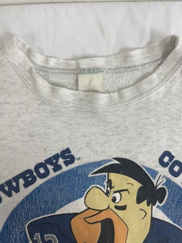 Vintage Dallas Cowboys Fred Flintstone Sweatshirt Medium Cartoon 1994 90s NFL