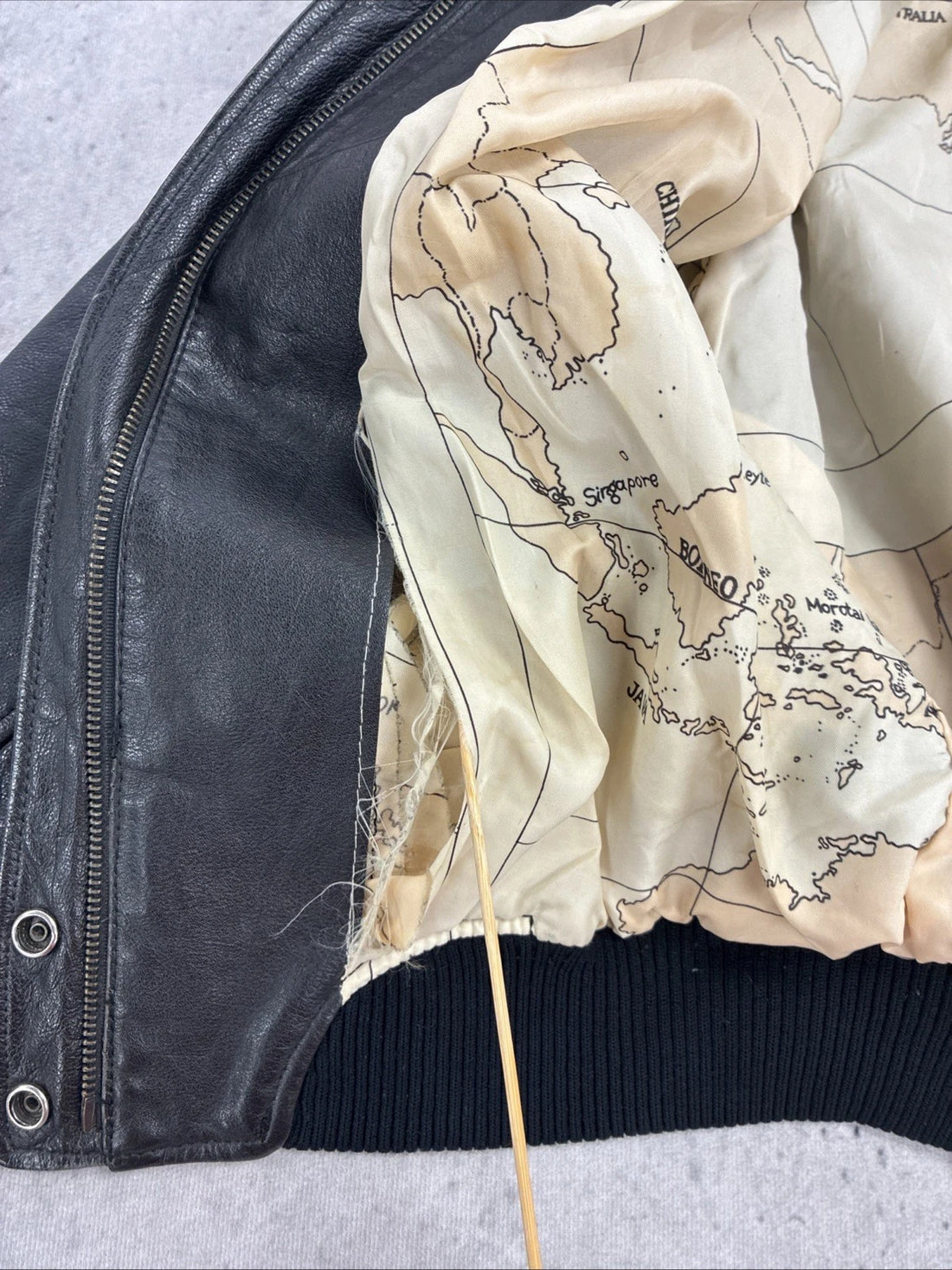 Vintage Flight Club Leather Bomber Jacket Size Large