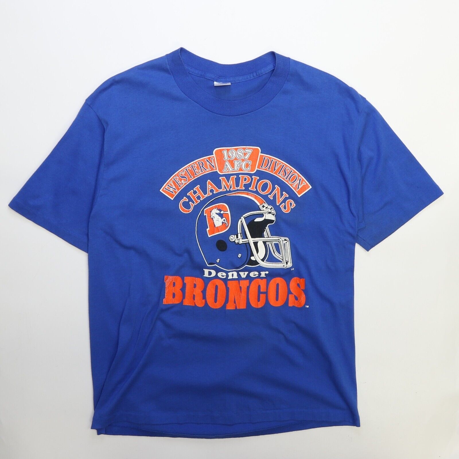 Vintage Denver Broncos Division Champions T Shirt Size XL 80s NFL Throwback Vault