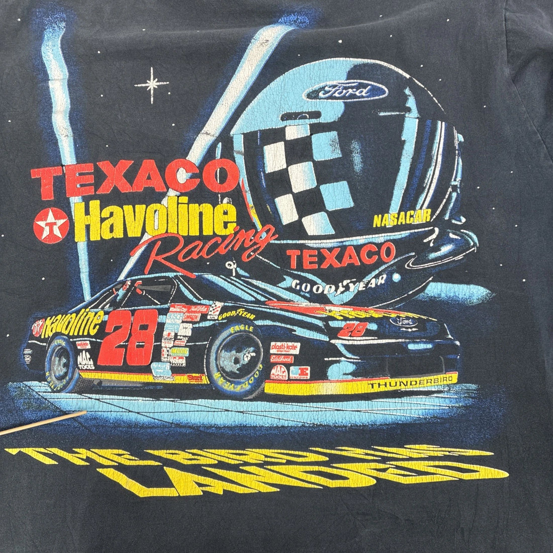 Vintage Ernie Ervin Havoline Yates Rocket Racing T-Shirt 2XL All Over Print