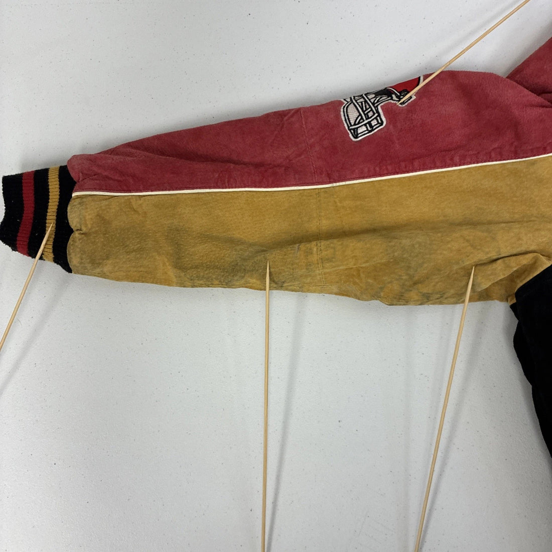 Kansas City Chiefs Leather Suede Varsity Jacket Size Large NFL