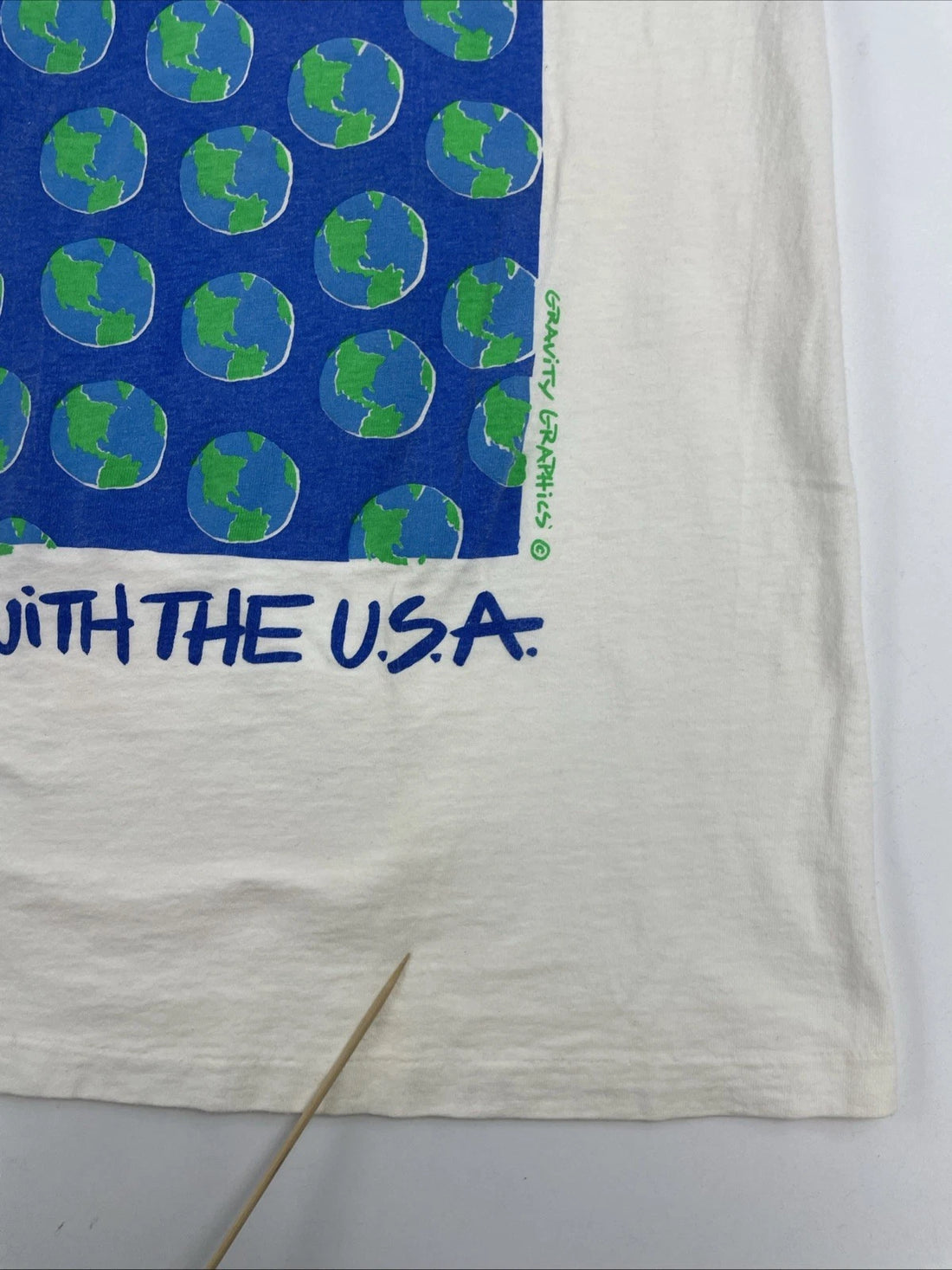 Vintage Save The Planet Start With The USA Gravity Graphics T-Shirt Size Large
