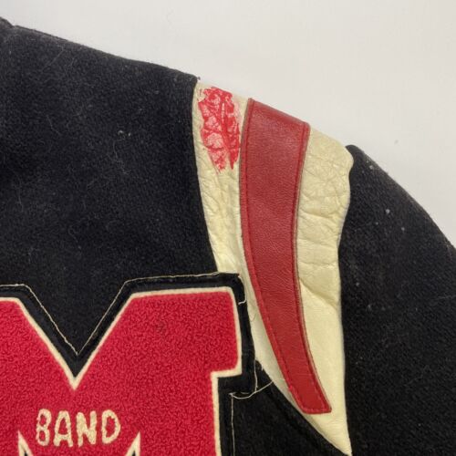 Vintage Standard Pennant Band Wool Leather Varsity Letterman Jacket Small 1976