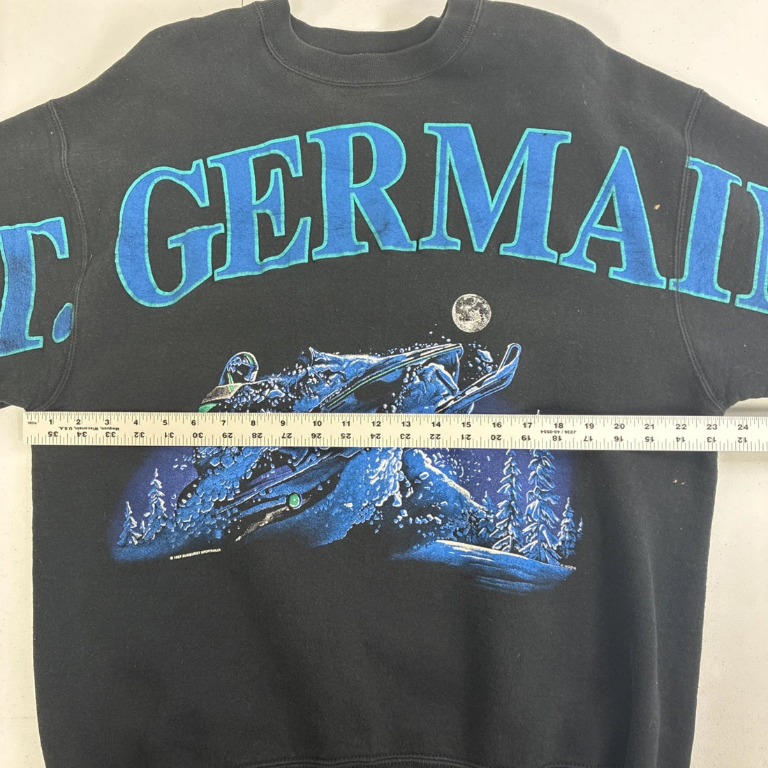 Vintage St. Germain Snowmobile Spell Out Crewneck Sweatshirt Size 2XL