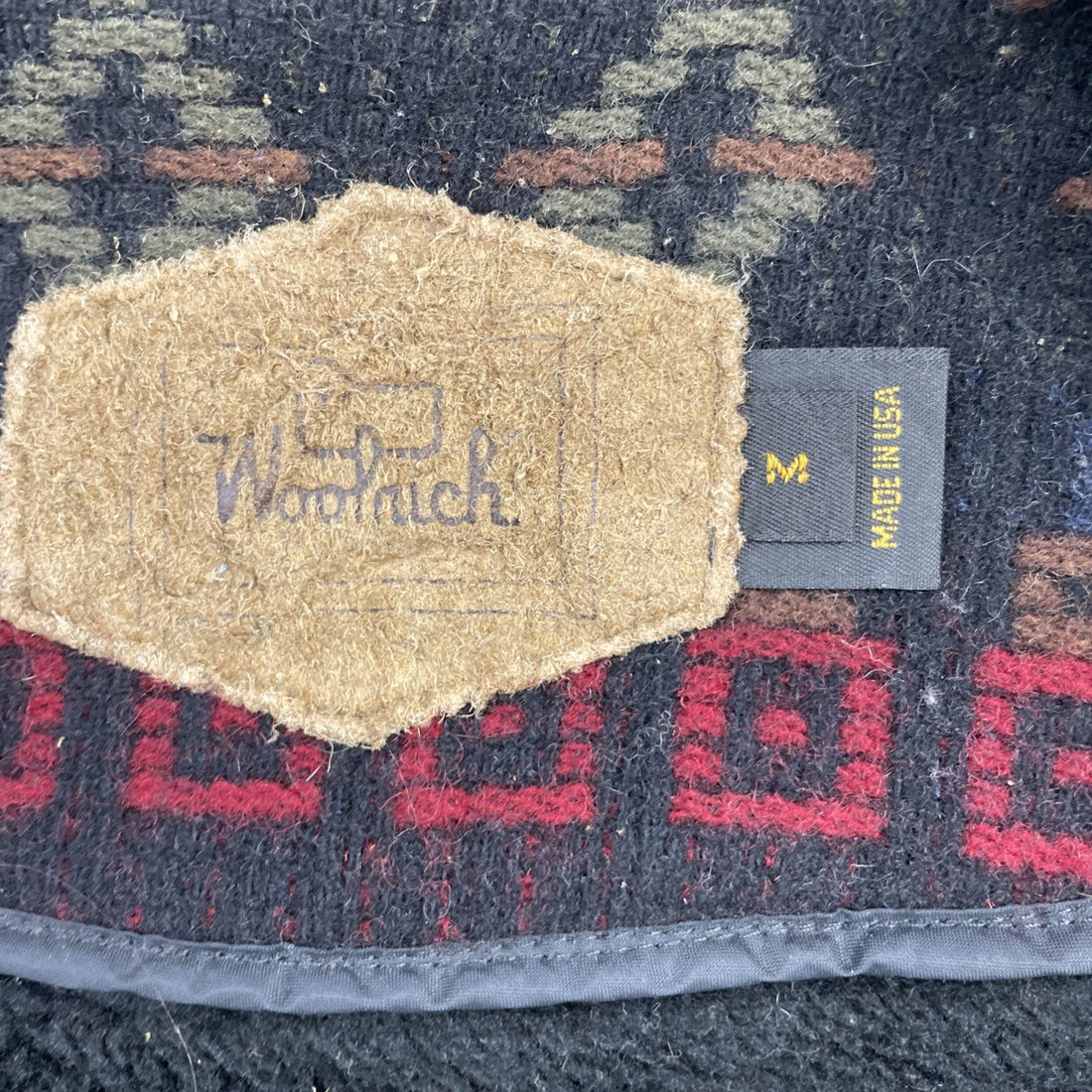 Vintage Woolrich Wool Bomber Jacket Size Medium Western Aztec