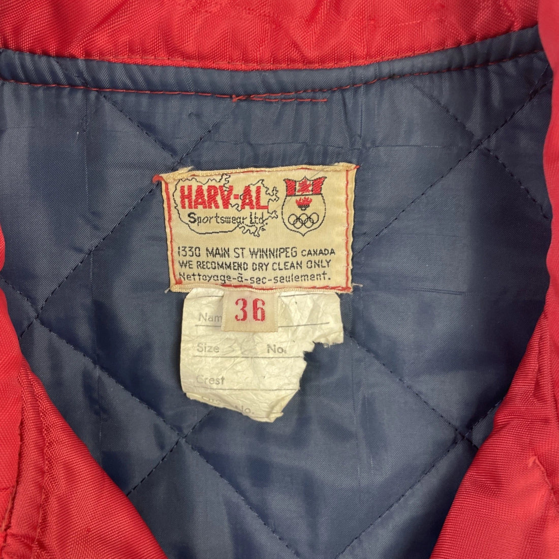 Vintage RHS Harv-al Bomber Jacket Size 36 Red