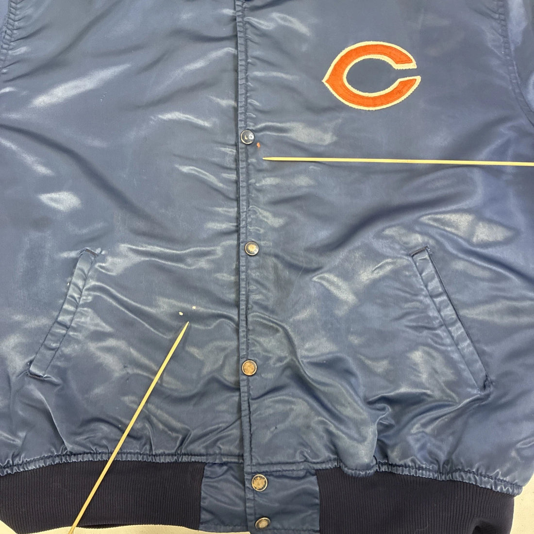 Vintage Chicago Bears Starter Satin Bomber Jacket Size 2XL NFL