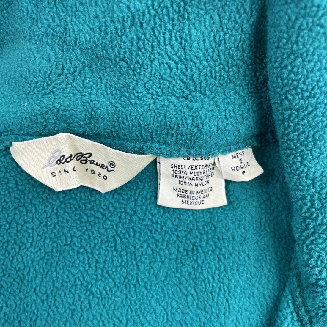 Vintage Eddie Bauer 1/2 Zip Fleece Sweater Size Small Teal