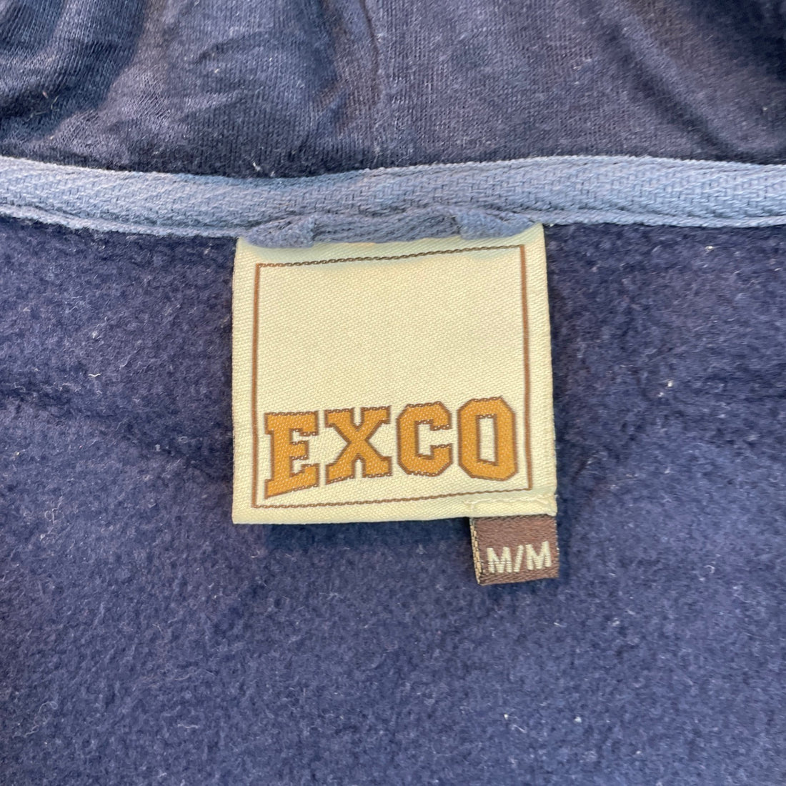 Exco Jeans Full Zip Sweatshirt Hoodie Size Medium Brown Y2K