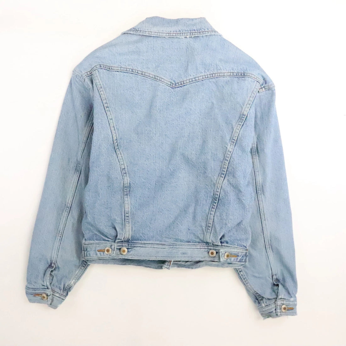 Vintage Banana Republic Denim Trucker Jacket Size Medium Plaid Lined