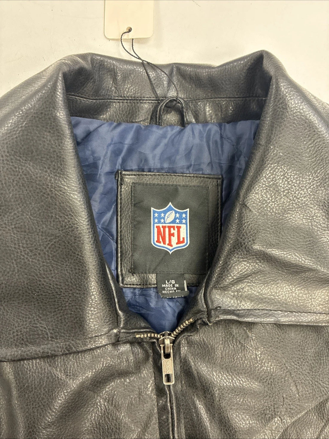 Dallas Cowboys Faux Leather Varsity Bomber Jacket Size Large NFL