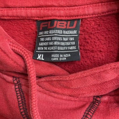 Vintage Fubu Collection Sweatshirt Hoodie Size XL Red Y2K