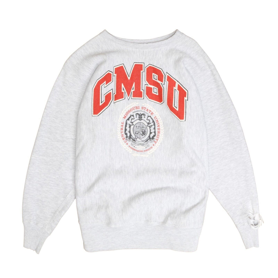 Vintage CMSU Mules Crest Sweatshirt Crewneck Size Medium Gray 90s NCAA ...