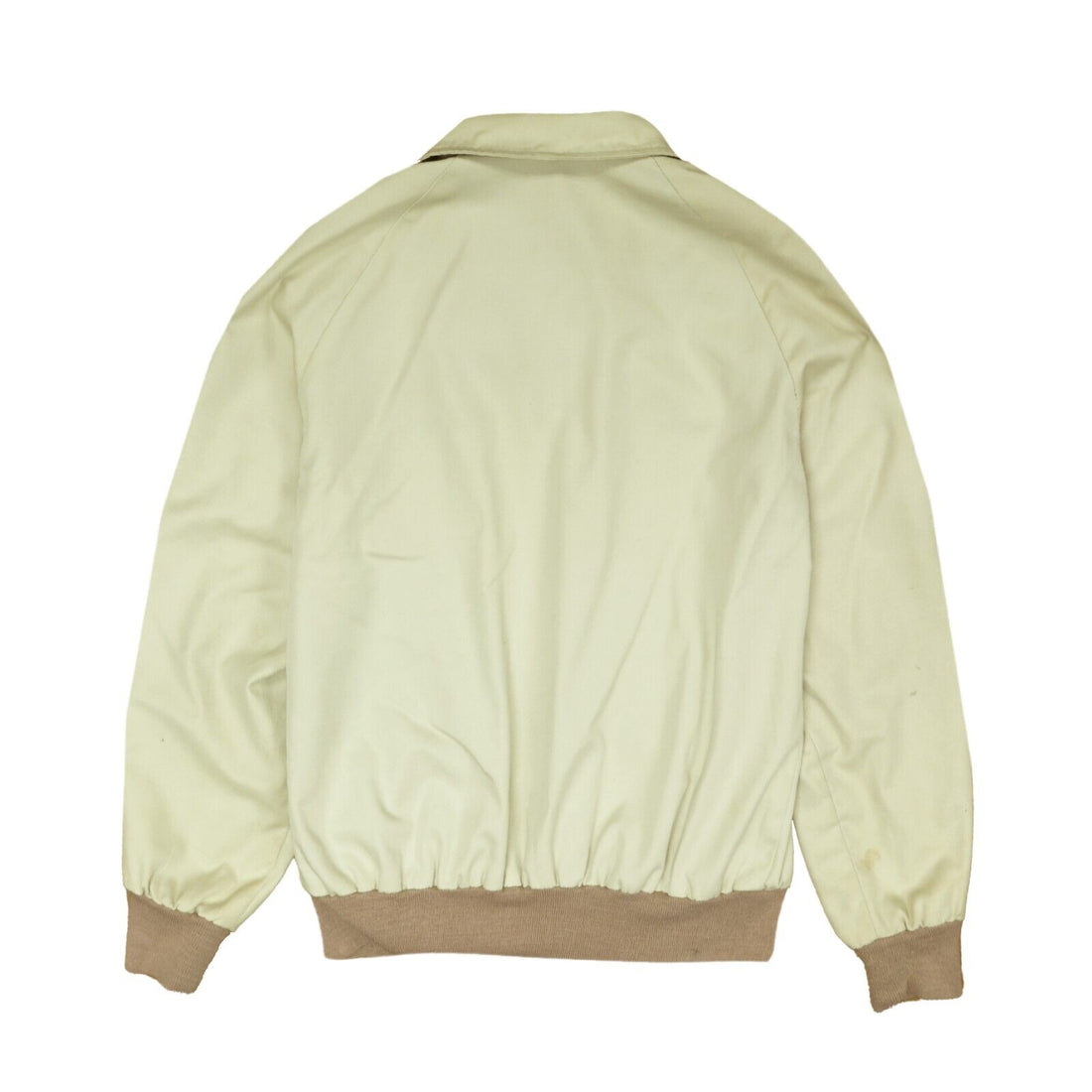 Vintage Harrington Bomber Coat Jacket Size Large Beige Cream Pride Zip 90s
