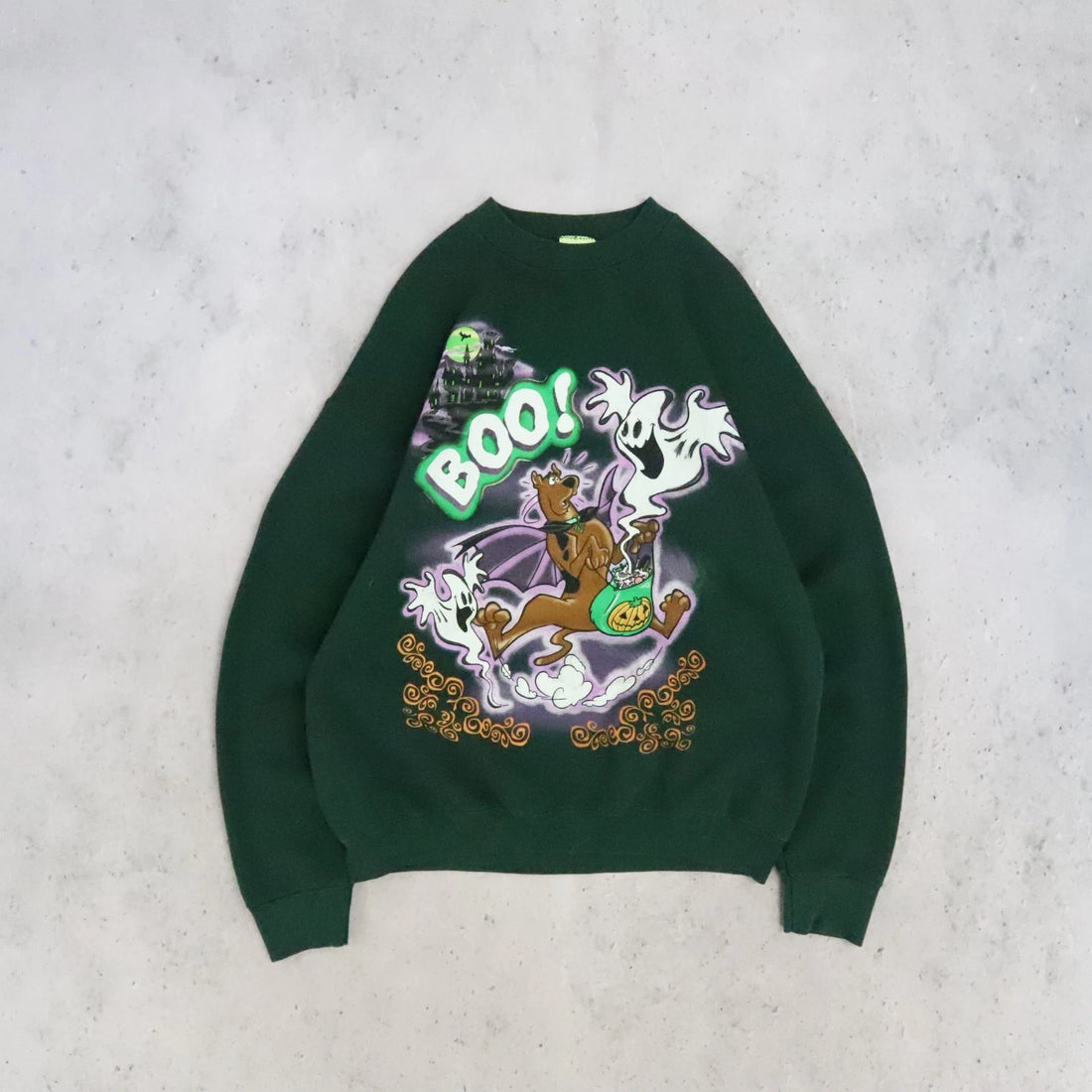 Vintage Scooby Doo Boo Ghost Halloween Crewneck Sweatshirt Size XL