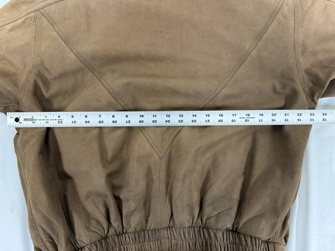 Leather Bomber Jacket Size Medium Brown
