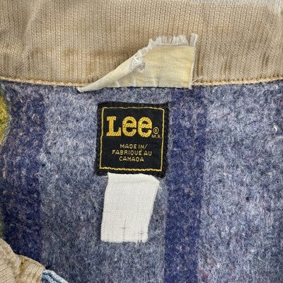 Vintage Lee Denim Trucker Jacket Size 44 Large Blanket Lined