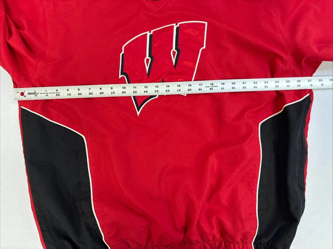 Vintage Wisconsin Badgers Pullover Windbreaker Light Jacket XL NCAA