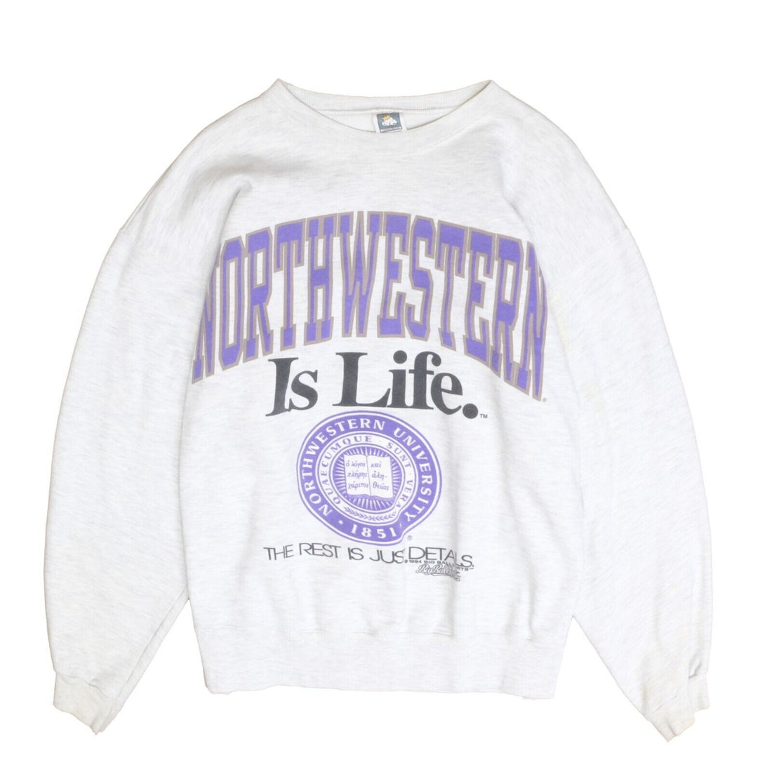 Vintage Northwestern University Is Life Sweatshirt Crewneck Size XL 1994 90s
