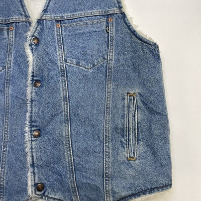 Vintage Levi's Denim Vest Jacket Size Large Sherpa Lined