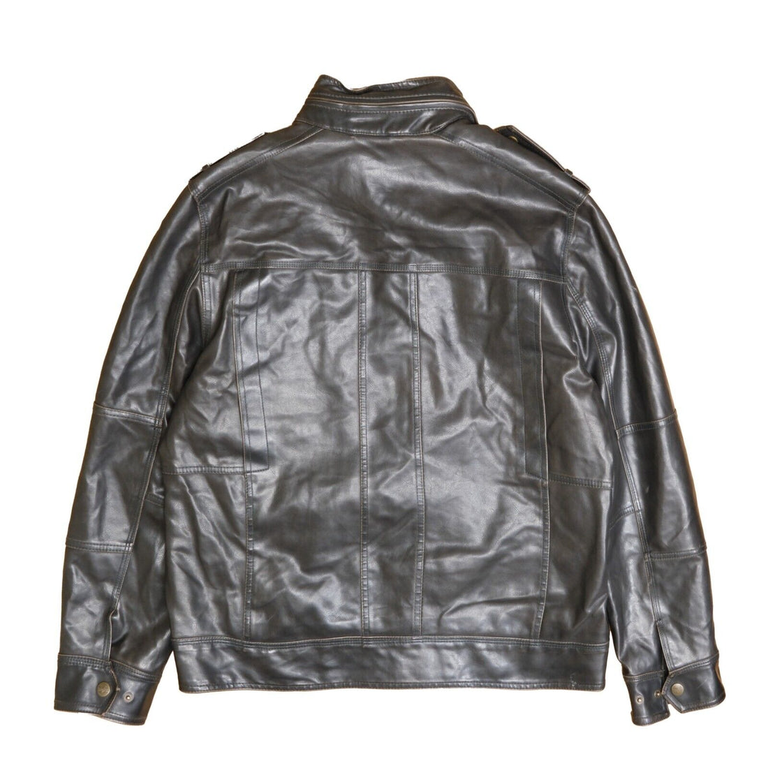 Levi's Leather Coat Jacket Size Large Black
