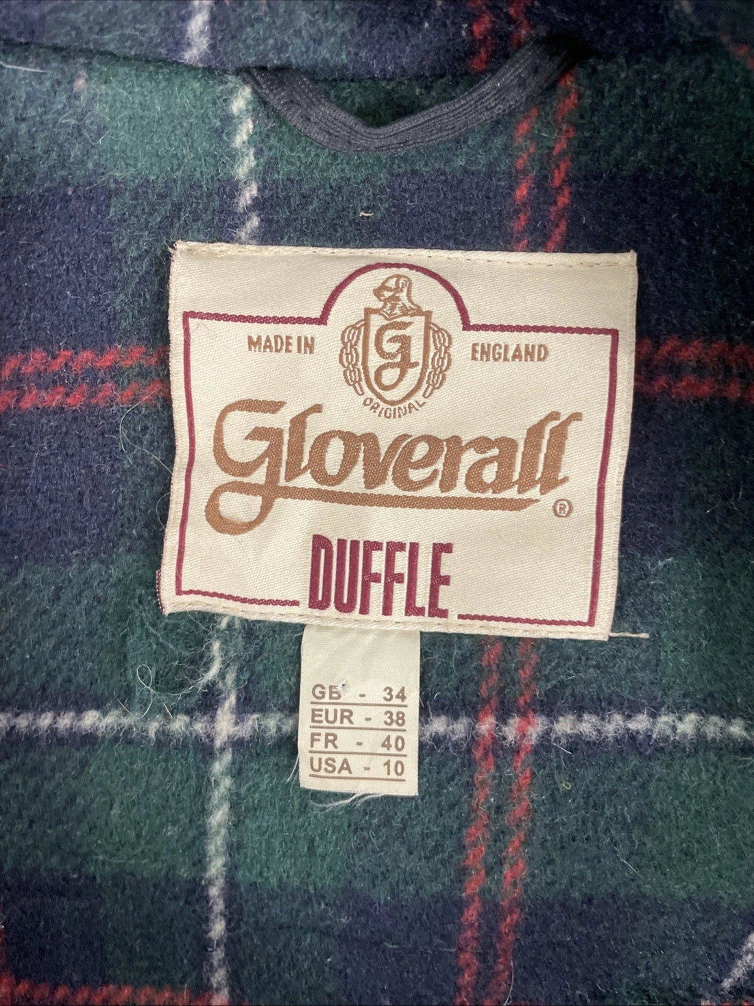 Vintage Gloverall Duffle Wool Coat Jacket Womens Size 10 Green