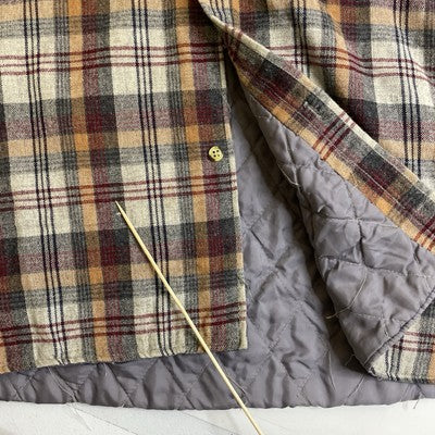 Vintage Great Land Wool Button Up Shirt Size Medium Plaid