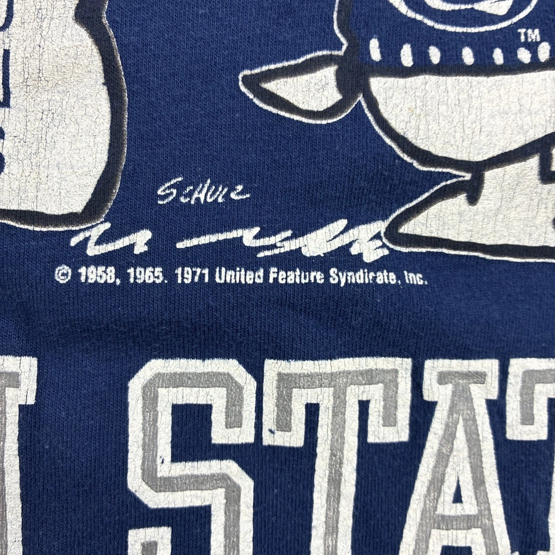 Vintage Penn State Nittany Lions Football Joe Cool Peanuts T-Shirt Size XL NCAA