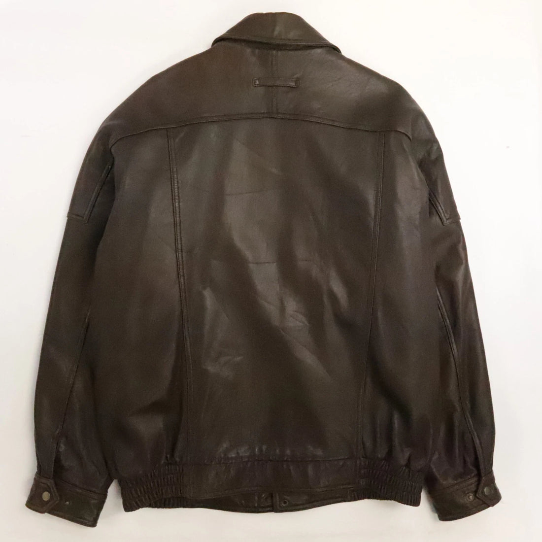 Croft & Barrow Leather Bomber Jacket Size Large Tall Brown