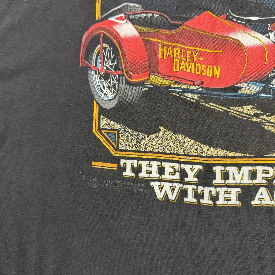 Vintage Old Harley Davidson And Fine Whiskey T-Shirt Size XL 1988 80s