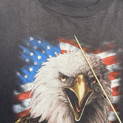 Vintage Eagle American Flag Harley Davidson 3D Emblem T-Shirt Medium 1988 80s
