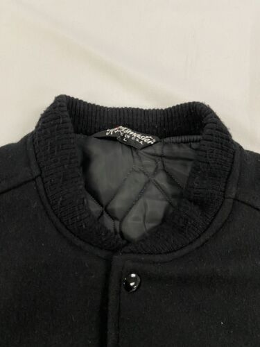 Vintage Hollywood Stars Gordon Wool Varsity Bomber Jacket Size Large Black