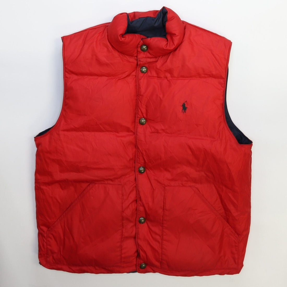 Vintage Polo Ralph Lauren Puffer Vest Jacket Size Medium Reversible