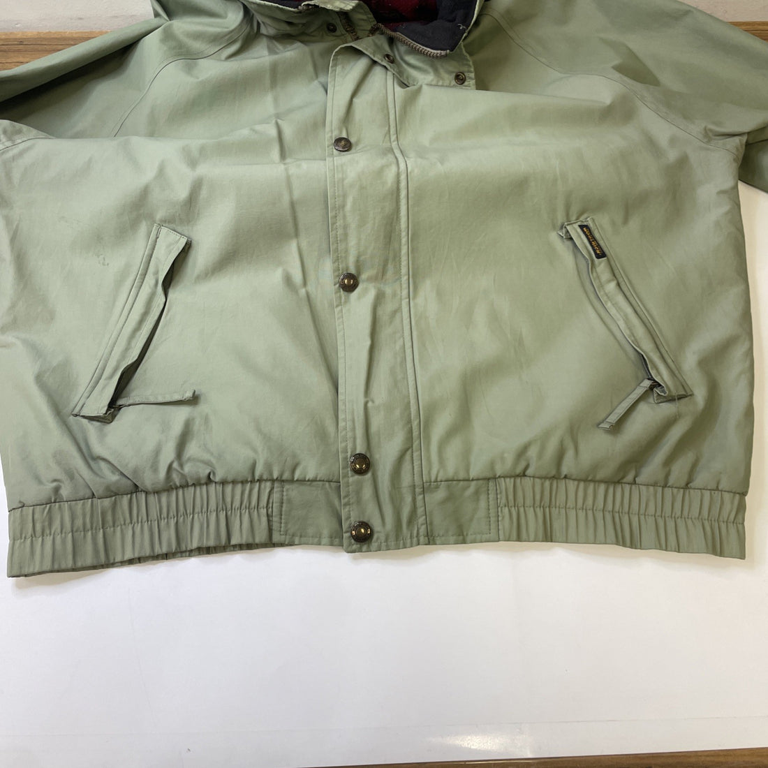 Vintage Woolrich Bomber Jacket Size Large Green Fleece Lined