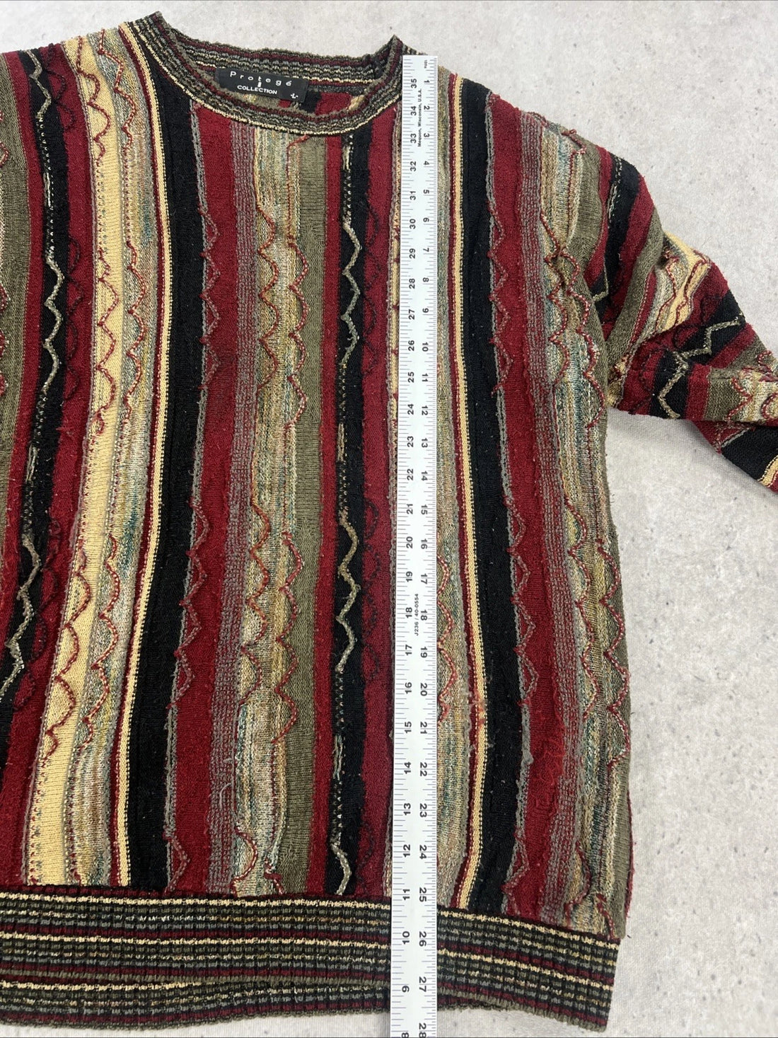 Vintage Protege 3D Knit Crewneck Sweater Size Large
