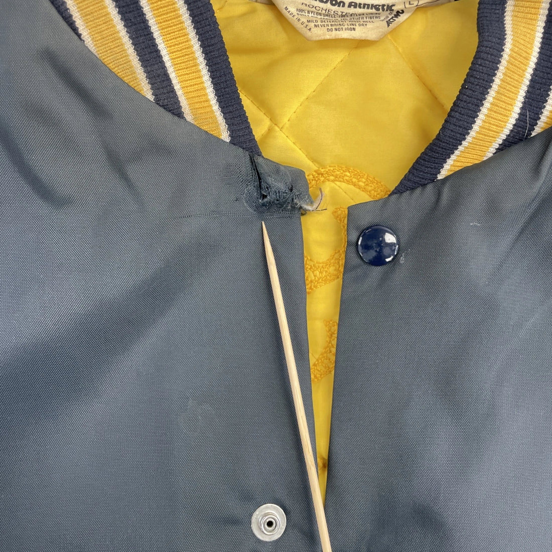 Vintage Line Backer Michigan Bell Bomber Jacket Size Large Chain Stitched