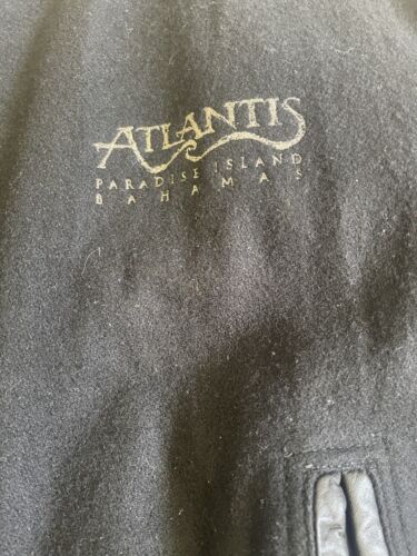 Vintage Atlantis Paradise Island Leather Wool Varsity Jacket Size 2XL