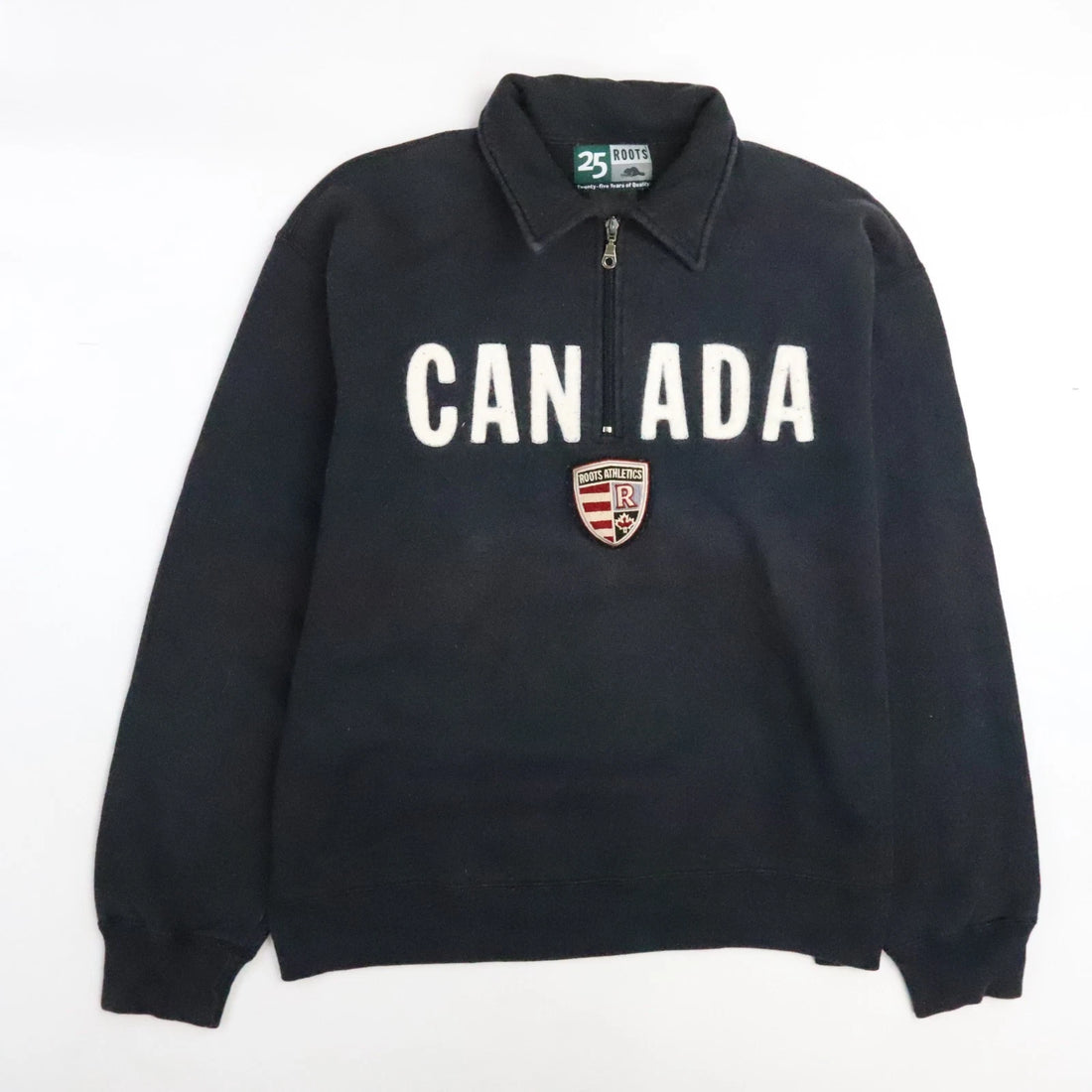 Canada Roots Athletic 1/4 Zip Pullover Sweater Size XL Black