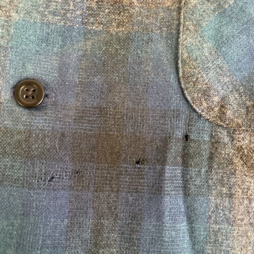 Pendleton Wool Board Button Up Shirt Size XL Long Blue Plaid